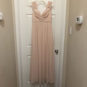 Lulu's long maxi blush pink prom wedding dress szM